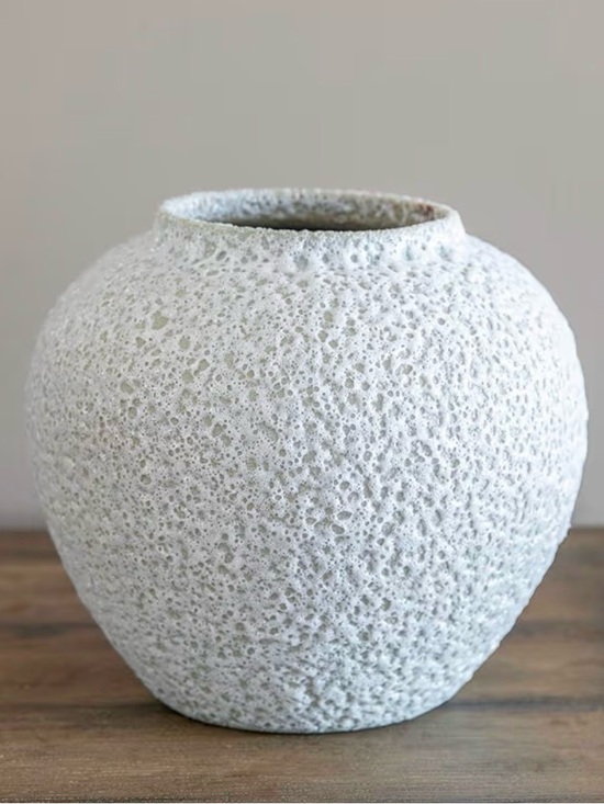 Other - Textured White Decorative Ceramic Vase - Home Art